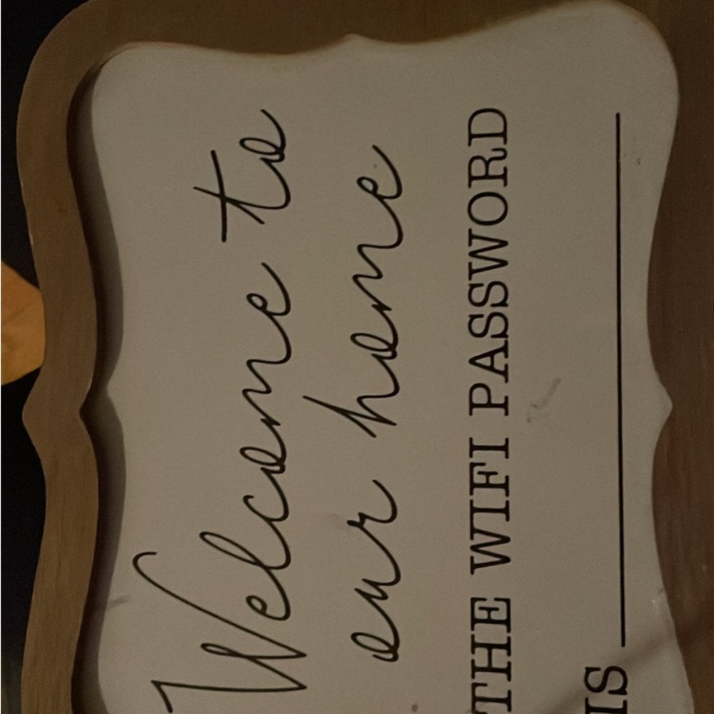 Welcome Home WiFi Password Sign - Brown and White